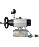 Кран шаровой DN.ru BV3232P(4pc)-SP-3WL-T-ISO-H Ду100 Ру40, стандартнопроходной, четырехсоставной, корпус - нержавеющая сталь 316, уплотнение - PTFE, внутренняя резьба, с пневмоприводом PA-DA-105-1, пневмораспределителем 4V320-08 AC220V, БПВ AFC2000