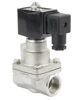 Клапан электромагнитный DN.ru VS1031-PT-NC-220VAC 1 1/2″ Ду40 Ру12 соленоидный двухходовой поршневой, резьбовой, корпус - нержавеющая сталь AISI 304, уплотнение - PTFE, пилотного действия, нормально закрытый, катушка - 220В AC