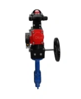 Затвор дисковый поворотный DN.ru WBV1413E-2W-Fb-H Ду40 Ру16, корпус - чугун GGG50, диск - чугун GGG40, EPDM, 9х9, F05, с пневмоприводом PA-DA-052, пневмораспределителем 4M310-08 AC220V, БКВ APL-210N, ручным дублером MON1-250-T26-ISO
