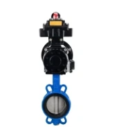 Затвор дисковый поворотный DN.ru WBV1132N-2W-Fb-H Ду125 Ру16, корпус - чугун GG25, диск - нержавеющая сталь 316L, уплотнение - NBR, с пневмоприводом DN.ru PA-DA-105-1 двойного действия, пневмораспределителем 4M310-08 AC220V, БКВ APL-410N EX