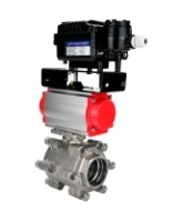 Кран шаровой DN.ru BV3232P(3pc)-FP-SW-ISO-H Ду80 Ру63 полнопроходной, корпус - нержавеющая сталь SS316, под приварку, с пневмоприводом PA-DA-105, электропневматическим поворотным позиционером YT-1000RSN без обратной связи