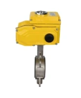 Затвор дисковый поворотный DN.ru WBV3232E-2W-Fb-H Ду150 Ру16, корпус - нержавеющая сталь 316L, диск - нержавеющая сталь 316L, уплотнение - EPDM, с электроприводом DN.ru QT-N-010EM-O1-24VDC-У1 24В