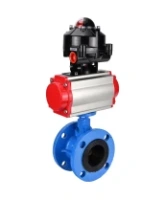 Затвор дисковый поворотный DN.ru WBV1313E-2W-F-H Ду100 Ру16 фланцевый, корпус - чугун GGG40, диск - чугун GGG40, уплотнение - EPDM, с пневмоприводом DN.ru PA-DA-105 и БКВ DN.ru APL-510N EX
