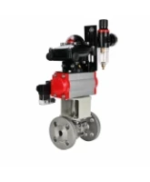 Кран шаровой DN.ru BV3131P(3pc)-FP-F-ISO-H Ду100 Ру16 полнопроходной, фланцевый, корпус - нержавеющая сталь 304, PTFE, 22х22, WDVF, с пневмоприводом PA-DA-105, пневмораспределителем 4M320-08 AC220V, БКВ APL-210N и БПВ AFC2000