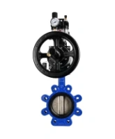Затвор дисковый поворотный DN.ru WBV1616E-2W-Fb-H Ду125 Ру16 LUG корпус - чугун QT450, диск - чугун QT450, уплотнение - EPDM, с пневмоприводом DN.ru PA-DA-105-1, пневмораспределителем 4M310-08 AC220V, БКВ APL-210N и БПВ AFC2000