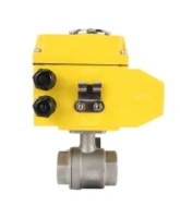 Кран шаровой DN.ru BV3232P(2pc)-FP-T-ISO-H Ду15 Ру63 полнопроходной двухходовой, нержавеющая сталь 316, внутренняя резьба, уплотнение - PTFE, с электроприводом четвертьоборотным QT-N-005EM-O1-24VDC-У1