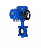 Затвор дисковый поворотный DN.ru WBV1631E-2W-Fb-H Ду125 Ру16 LUG межфланцевый, корпус - чугун QT450, диск - нержавеющая сталь AISI 304, уплотнение - EPDM, с электроприводом QT-N-015M-O2-220VAC-У1 с моментной муфтой и штурвалом
