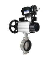 Затвор дисковый поворотный DN.ru WBV3232E-2W-Fb-H Ду150 Ру16, корпус - нержавеющая сталь 316L, диск - нержавеющая сталь 316L, уплотнение - EPDM, с пневмоприводом PA-DA-105-1 и с электропневматическим поворотным позиционером YT-1000RSN без обратной связи
