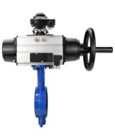 Затвор дисковый поворотный DN.ru WBV1413E-2W-Fb-H Ду150 Ру16, межфланцевый, корпус - чугун GGG50, диск - чугун GGG40, уплотнение - EPDM, с пневмоприводом DN.ru PA-DA-105-1, пневмораспределителем 4M310-08 AC220V и БКВ APL-210N