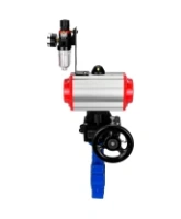 Затвор дисковый поворотный DN.ru WBV1616E-2W-Fb-H Ду125 Ру16 LUG корпус - чугун QT450, диск - чугун QT450, уплотнение - EPDM, с пневмоприводом DN.ru PA-DA-105, пневмораспределителем 4M310-08 AC220V, дублером MON3-700-T38-ISO и БПВ AFC2000