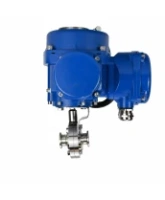 Затвор дисковый поворотный DN.ru WBV3131S-2W-C-H Ду100 Ру10 кламповый, корпус - пищевая нержавеющая сталь 304, уплотнение - Silicon, с электроприводом QT-N-005M-O2-220VAC-У1 с моментной муфтой и штурвалом