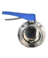 Затвор дисковый поворотный DN.ru WBV3131E-2W-T-H Ду50 Ру10 резьбовой, пищевая нержавеющая сталь 304, уплотнение – EPDM, с рукояткой