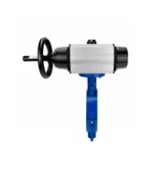 Затвор дисковый поворотный DN.ru WBV3434Pf-2W-Fb-R Ду200 Ру16, корпус - углеродистая сталь WCB, диск - углеродистая сталь WCB, футерованный PTFE, уплотнение - PTFE, с пневмоприводом PA-DA-105-1