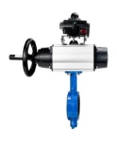 Затвор дисковый поворотный DN.ru WBV1132N-2W-Fb-H Ду125 Ру16, корпус - чугун GG25, диск - нержавеющая сталь 316L, уплотнение - NBR, с пневмоприводом DN.ru PA-DA-105-1 двойного действия, с БКВ APL-410N EX