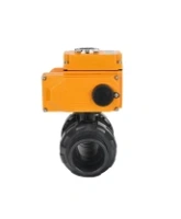 Кран шаровой DN.ru BV4242E-FP-GRM-ISO Дн50 Ру10 полнопроходной, корпус - НПВХ, шар - НПВХ, уплотнение - EPDM, с электроприводом DN.ru QT-N-005EM-O1-380VAC-У1 HARK