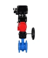 Затвор дисковый поворотный DN.ru WBV1313E-2W-F-H Ду100 Ру16 фланцевый, корпус - чугун GGG40, диск - чугун GGG40, EPDM, с пневмоприводом DN.ru PA-DA-105, позиционером DN.ru YT-1000RSN без обратной связи и ручным дублером DN.ru MON1-250-T26-ISO