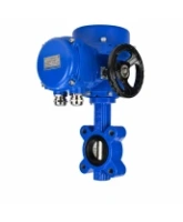 Затвор дисковый поворотный DN.ru WBV1616E-2W-Fb-H Ду100 Ру16 LUG межфланцевый, корпус - чугун QT450, диск - чугун QT450, уплотнение - EPDM, с электроприводом QT-N-010M-O2-220VAC-У1 с моментной муфтой и штурвалом