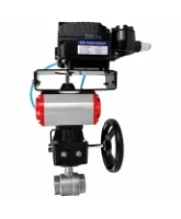 Кран шаровой DN.ru BV3232P(2pc)-FP-T-ISO-H Ду100 Ру40 полнопроходной, нерж. сталь SS316, внутренняя резьба, PTFE, с пневмоприводом PA-DA-105, ручным дублером MON3-700-T38-ISO и с эл.пневматич. поворотным позиционером YT-1000RSN без обратной связи
