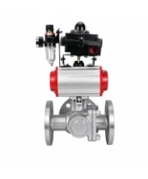 Кран шаровой DN.ru BV3232P(2pc)-FP-3WL-F-ISO-H Ду80 Ру16 HYMT, трехходовой L-тип, полнопроходной, фланцевый, корпус - нержавеющая сталь SS316, с пневмоприводом PA-SA-130, пневмораспределителем 4M310-08 24В NAMUR, БКВ APL-410N EX и БПВ AFC2000