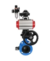 Затвор дисковый поворотный DN.ru WBV1313E-2W-F-H Ду100 Ру16 фланцевый, корпус - чугун GGG40, диск - чугун GGG40, EPDM, с пневмоприводом DN.ru PA-DA-105, пневмораспределителем 4V320-08 AC220V, БКВ APL-210N, ручным дублером MON1-250-T26-ISO и БПВ AFC2000