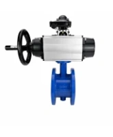Затвор дисковый поворотный DN.ru WBV1331E-2W-F-H Ду50 Ру16 фланцевый, корпус - чугун GGG40, диск - нержавеющая сталь 304, уплотнение - EPDM, с пневмоприводом DN.ru PA-DA-105-1, 4M310-08 AC220V и APL-210N