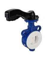 Затвор дисковый поворотный DN.ru WBV3434Pf-2W-Fb-H Ду50 Ру16 корпус - углеродистая сталь WCB, диск - углеродистая сталь WCB, футерованный PTFE, уплотнение - PTFE, межфланцевый, с рукояткой
