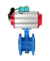 Затвор дисковый поворотный DN.ru WBV1331E-2W-F-H Ду50 Ру16 корпус - чугун GGG40, диск - нержавеющая сталь 304, уплотнение - EPDM, с пневмоприводом PA-DA-105, пневмораспределителем 4M310-08 AC220V и магнитным переключателем ALS200D