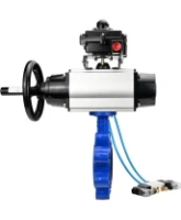Затвор дисковый поворотный DN.ru WBV1631E-2W-Fb-H Ду125 Ру16 LUG корпус - чугун QT450, диск - нержавеющая сталь 304, уплотнение - EPDM, с пневмоприводом PA-DA-105-1, пневмораспределителем 4V320-10 AC220V и БКВ APL-410N EX