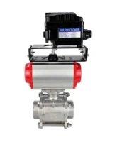 Кран шаровой DN.ru BV3232P(3pc)-FP-W-ISO-H WDVF Ду15 Ру63 полнопроходной, трехсоставной, корпус - нержавеющая сталь 316, уплотнение - PTFE, под приварку, с пневмоприводом PA-SA-065, электропн. поворотным позиционером YT-1000RSN с обратной связью