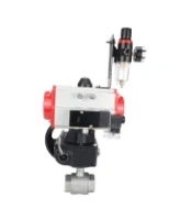 Кран шаровой DN.ru BV3232P(2pc)-FP-T-ISO-H Ду65 Ру40 полнопроходной двухходовой, нержавеющая сталь SS316, внутренняя резьба, PTFE, с пневмоприводом PA-DA-083, с пневмораспределителем 4M310-08 AC220V, с ручным дублером MON2-450-T28-ISO, с БПВ AFC2000