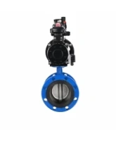 Затвор дисковый поворотный DN.ru WBV1331E-2W-F-H Ду50 Ру16 фланцевый, корпус - чугун GGG40, диск - нержавеющая сталь 304, уплотнение - EPDM, с пневмоприводом DN.ru PA-DA-105-1, 4M310-08 AC220V, APL-210N и AFC2000