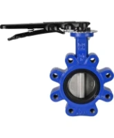 Затвор дисковый поворотный DN.ru WBV1631E-2W-Fb-H Ду125 Ру16 LUG межфланцевый, корпус - чугун QT450, диск - нержавеющая сталь 304, уплотнение - EPDM, с рукояткой