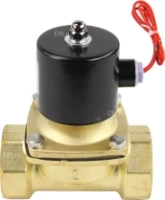 Клапан электромагнитный DN.ru VS100-VT-NC-220VAC 2″ Ду50 Ру10, соленоидный двухходовой, корпус - латунь, уплотнение - Viton, резьбовой, нормально-закрытый, прямого действия, катушка - 220В