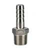 Штуцер елочка DN.ru BF32-T-1/2-13 1/2″х13мм Ду15 Ру16 шланговый, корпус - нержавеющая сталь AISI 316 (CF8M), присоединение - наружная резьба/штуцер