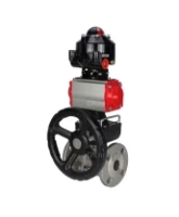 Кран шаровой DN.ru BV3131P(3pc)-FP-F-ISO-H Ду15 Ру40 фланцевый, полнопроходной, трехсоставной, корпус - нерж.сталь SS304, уплотнение - PTFE, пн.привод DN.ru PA-DA-052 пн.распределитель 4M310-08 AC220V ручной дублер MON1-250-T26-ISO БКВ APL-510N-EX