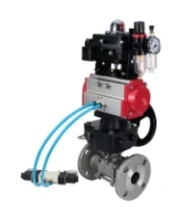 Кран шаровой DN.ru BV3131P(3pc)-FP-F-ISO-H Ду15 Ру40, фланцевый, полнопроходной, трехсоставной, нерж. сталь SS304, PTFE, с пневмоприводом PA-DA-052, пневмораспределителем 4V320-10 AC220V, БКВ APL-410N Ex, ручным дублером MON1-250-T26-ISO, БПВ AFC2000