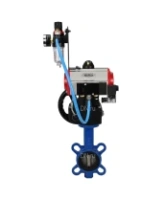 Затвор дисковый поворотный DN.ru WBV1413E-2W-Fb-H Ду40 Ру16, корпус - чугун GGG50, диск - чугун GGG40, EPDM, 9х9, F05, с пневмоприводом PA-DA-052, пневмораспределителем 4M310-08 AC220V, ручным дублером MON1-250-T26-ISO, БПВ AFC2000