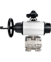 Кран шаровой DN.ru BV3232P(3pc)-FP-SW-ISO-H Ду100 Ру63 полнопроходной, корпус - нержавеющая сталь SS316, под приварку, с пневмоприводом PA-DA-105-1, БКВ APL-210N