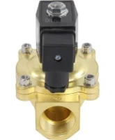 Клапан электромагнитный DN.ru VS200-VT-NC-220VAC 1″ Ду25 Ру10, соленоидный двухходовой, корпус - латунь, уплотнение - Viton, резьбовой, нормально-закрытый, прямого действия, катушка - 220В
