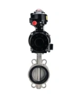 Затвор дисковый поворотный DN.ru WBV3131V-2W-Fb-H Ду150 Ру16 межфланцевый, корпус - нержав.сталь 304, диск - нержав.сталь 304, уплотнение - VITON, с пневмоприводом PA-DA-105-1, пневмораспределителем 4M310-08 220В NAMUR, БКВ APL-510N EX и БПВ AFC2000