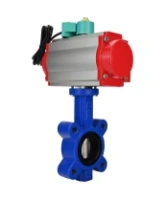 Затвор дисковый поворотный DN.ru WBV1631E-2W-Fb-H Ду50 Ру16 LUG межфланцевый, корпус - чугун QT450, диск - нержав.сталь AISI 304, уплотнение - EPDM, с пневмоприводом PA-SA-083, пневмораспределителем 4M310-08 220В NAMUR и магнитным переключателем ALS200D