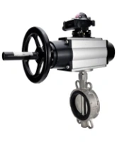 Затвор дисковый поворотный DN.ru WBV3131V-2W-Fb-H Ду150 Ру16 межфланцевый, корпус - нержавеющая сталь 304, диск - нержавеющая сталь 304, уплотнение - VITON, с пневмоприводом PA-DA-105-1 и БКВ APL-210N