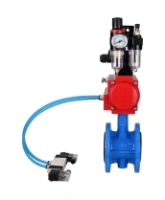 Затвор дисковый поворотный DN.ru WBV1313E-2W-F-H Ду100 Ру16 фланцевый, корпус - чугун GGG40, диск - чугун GGG40, EPDM, с пневмоприводом DN.ru PA-DA-105, пневмораспределителем DN.ru 4V320-08 AC220V, БКВ DN.ru APL-210N и БПВ DN.ru AFC2000