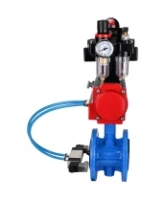 Затвор дисковый поворотный DN.ru WBV1313E-2W-F-H Ду100 Ру16 фланцевый, корпус - чугун GGG40, диск - чугун GGG40, EPDM, с пневмоприводом DN.ru PA-DA-105, пневмораспределителем DN.ru 4V320-08 AC220V, БКВ DN.ru APL-410N EX и БПВ DN.ru AFC2000