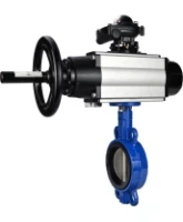 Затвор дисковый поворотный DN.ru WBV1432E-2W-Fb-H Ду150 Ру16, корпус - чугун GGG50, диск - нержавеющая сталь 316L, уплотнение - EPDM, с пневмоприводом DN.ru PA-DA-105-1 двойного действия, пневмораспределителем 4M310-08 AC220V, БКВ APL-210N