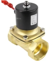 Клапан электромагнитный DN.ru VS100-VT-NC-24VAC 2″ Ду50 Ру10 прямого действия двухходовой, корпус - латунь, присоединение - внутренняя резьба, уплотнение - VITON, нормально-закрытый, катушка - 24 В AC