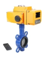 Затвор дисковый поворотный DN.ru WBV1432E-2W-Fb-H Ду100 Ру16, корпус - чугун GGG50, диск - нержавеющая сталь 316L, уплотнение - EPDM, с электроприводом DN.ru QT-N-010EM-B1-220VAC-У1 220В (0-10В) HARK