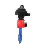 Затвор дисковый поворотный DN.ru WBV1413E-2W-Fb-H Ду40 Ру16, корпус - чугун GGG50, диск - чугун GGG40, уплотнение - EPDM, с пневмоприводом DN.ru PA-DA-052 двойного действия, пневмораспределителем 4M310-08 AC220V, БКВ APL-410N EX