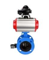 Затвор дисковый поворотный DN.ru WBV1313E-2W-F-H Ду100 Ру16 фланцевый, корпус - чугун GGG40, диск - чугун GGG40, уплотнение - EPDM, с пневмоприводом DN.ru PA-DA-105, пневмораспределителем DN.ru 4V320-08 AC220V и БКВ DN.ru APL-210N
