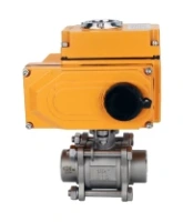 Кран шаровой DN.ru BV3232P(3pc)-FP-W-ISO-H WDVF Ду20 Ру63 полнопроходной, трехсоставной, корпус - нержавеющая сталь 316, уплотнение - PTFE, под приварку, с 1/4-оборотным электроприводом DN.ru QT-N-003EM-O1-220VAC-У1